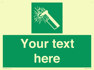 Custom sign safe condition emergency hammer